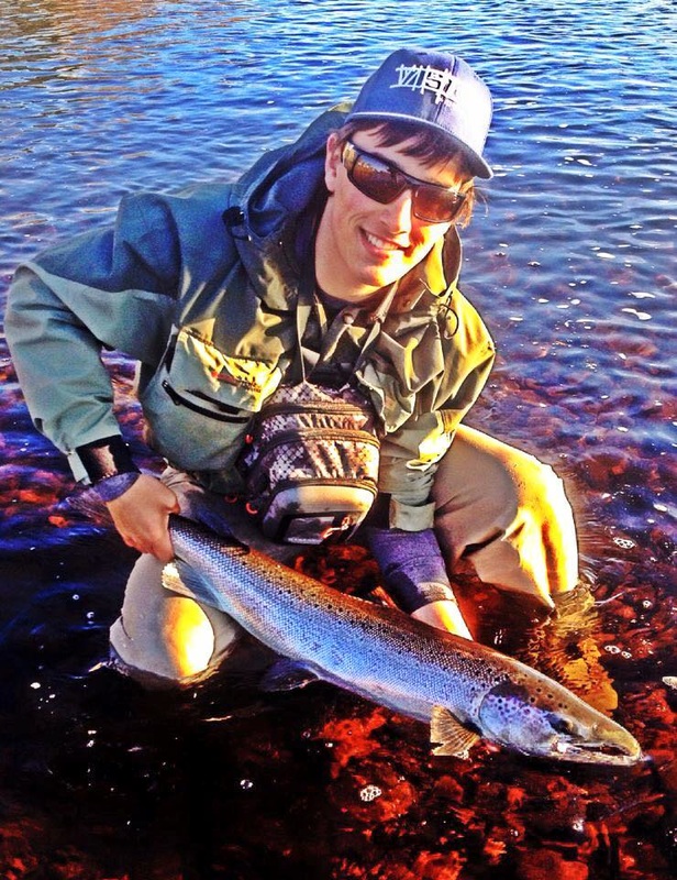Chris Sinclair contributes another salmon kelt to our hatchery broodstock.